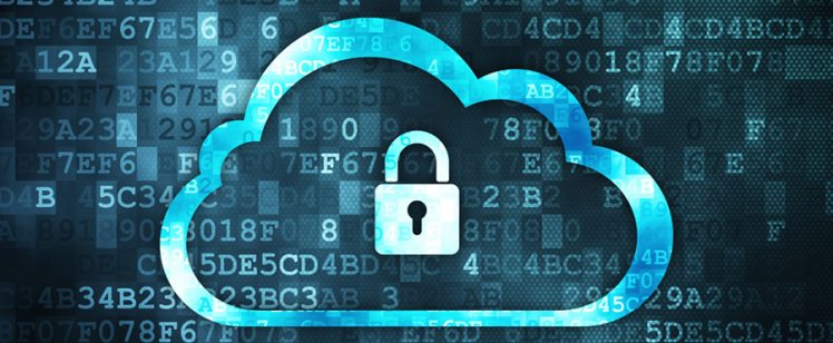Networking concept: Cloud With Padlock on digital background