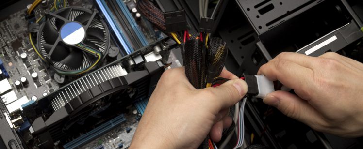 Plugging PC cables and wires